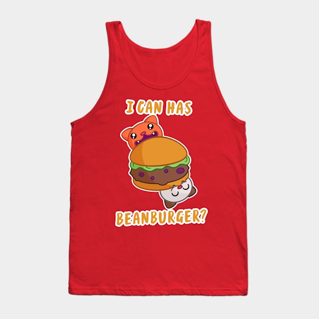 I can has beanburger? For cat Loving vegans and vegetarians Tank Top by LeavesNotLives